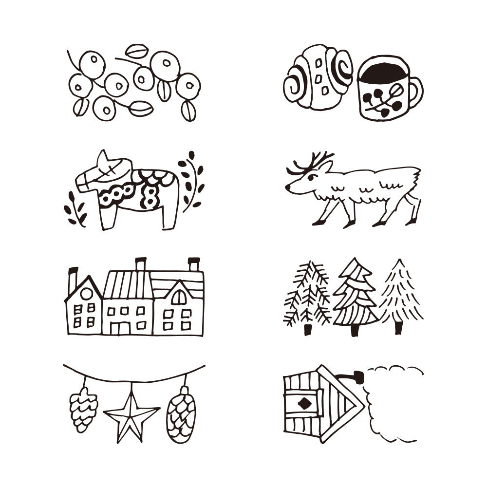 Pieczątka Midori Rotating Stamp Dial | Motywy Skandynawskie