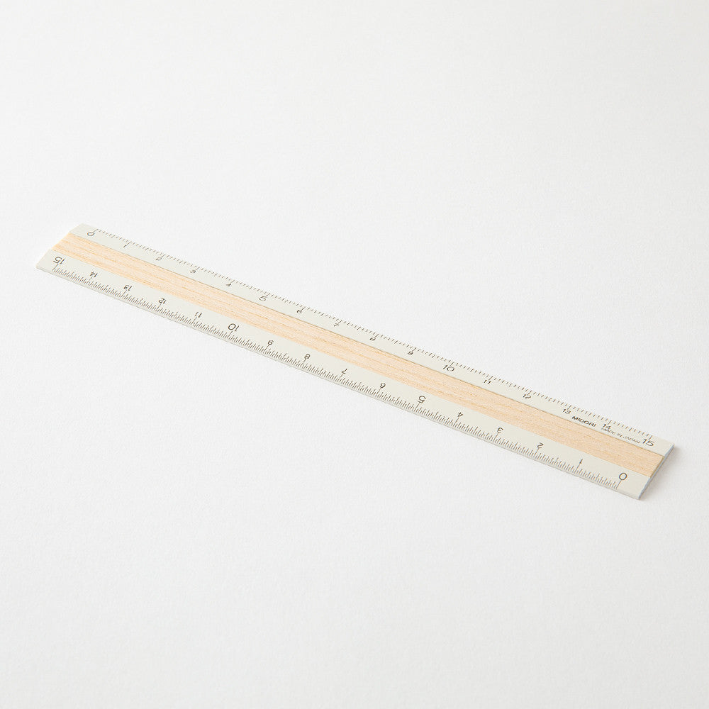 Linijka Midori 15cm | Kość Słoniowa + Białe Drewno