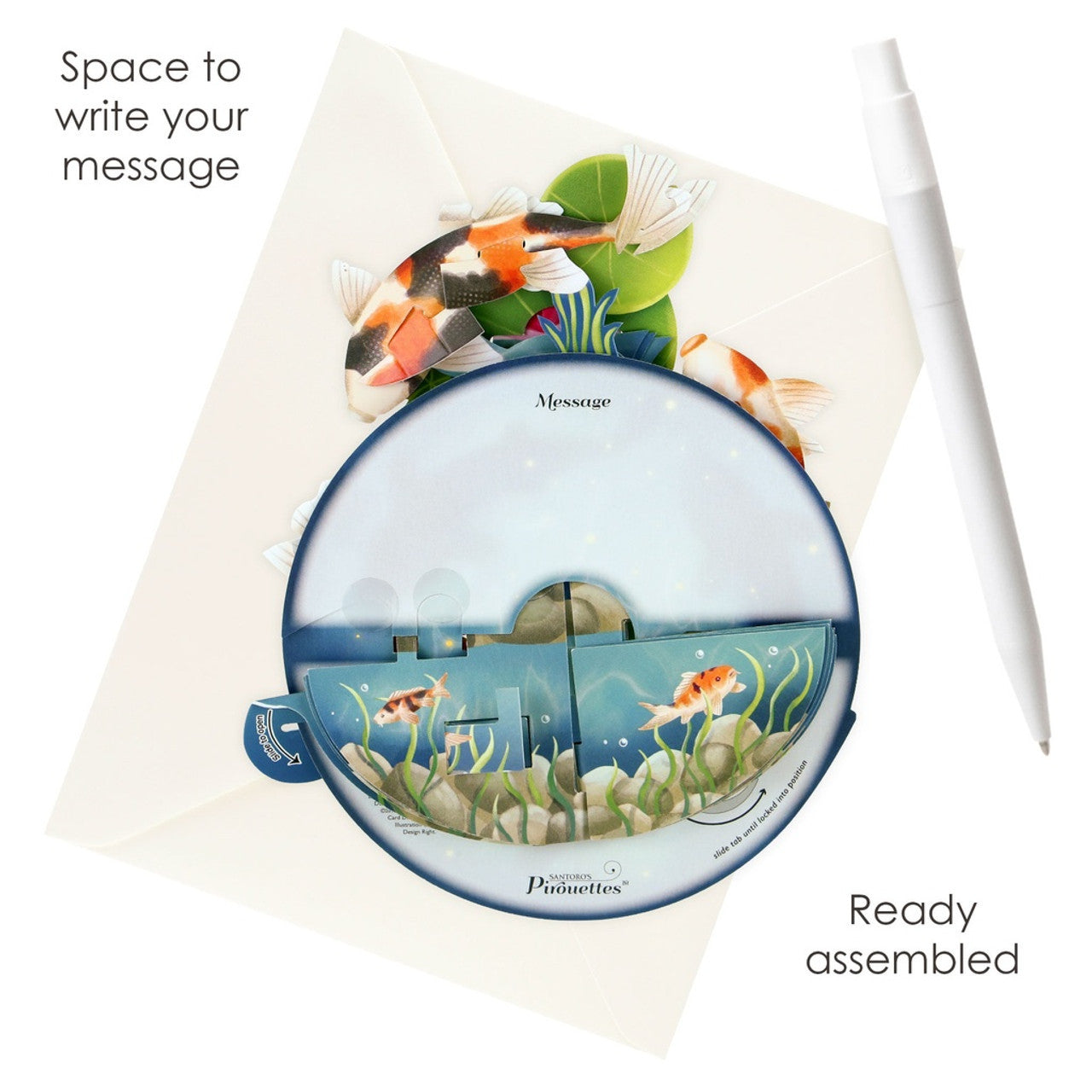Kartka okolicznościowa Santoro Pirouettes | Karp Koi