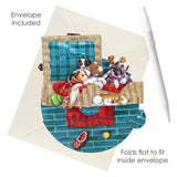 Kartka okolicznościowa Santoro Pirouettes | Szczenięta w koszyku