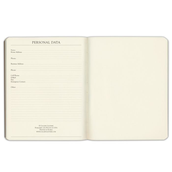 Notatnik w kratkę Gallery Leather Large Journal | Czarny