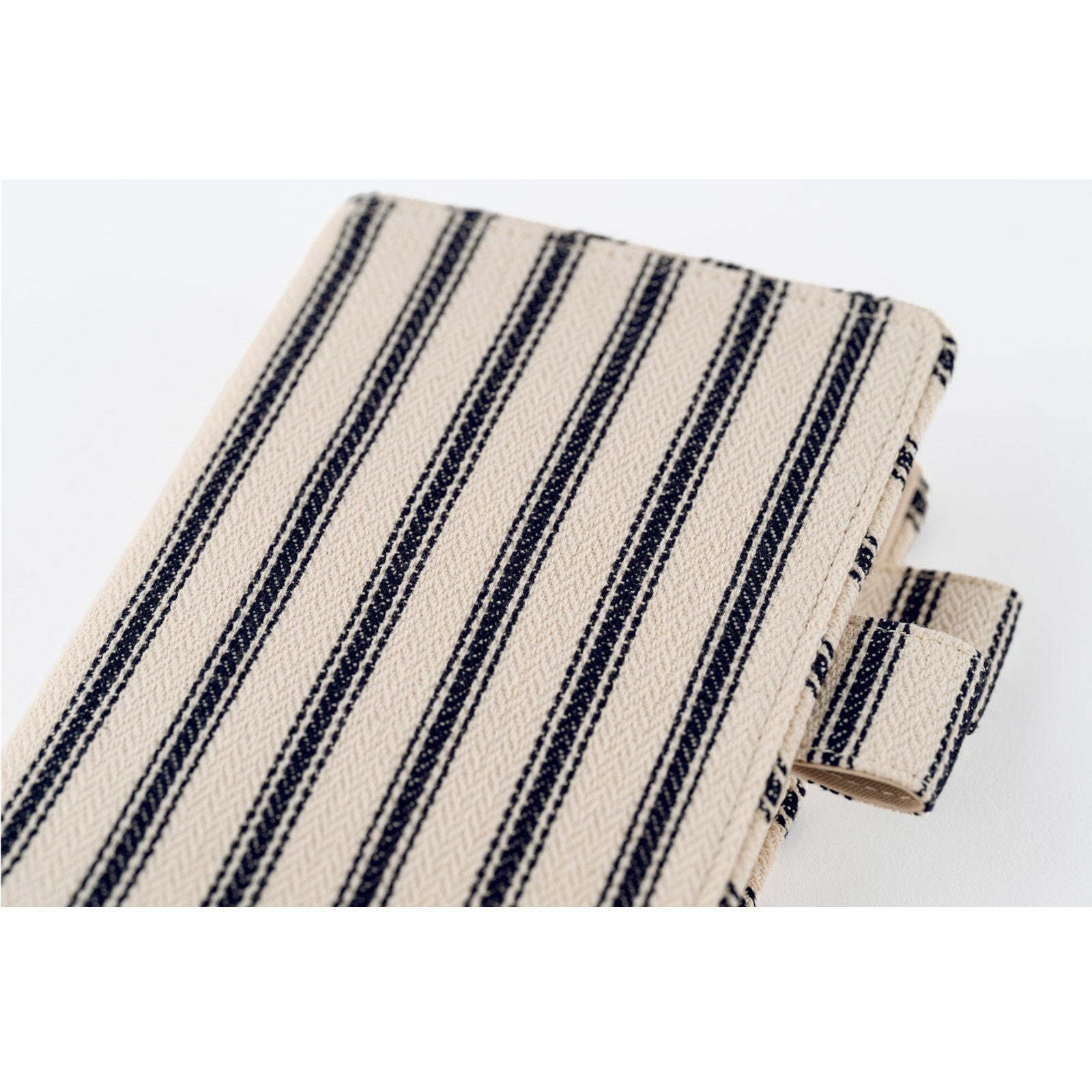 Okładka na kalendarz Hobonichi Techo A6 | Lined Fabric: Herringbone (Ivory x Black)