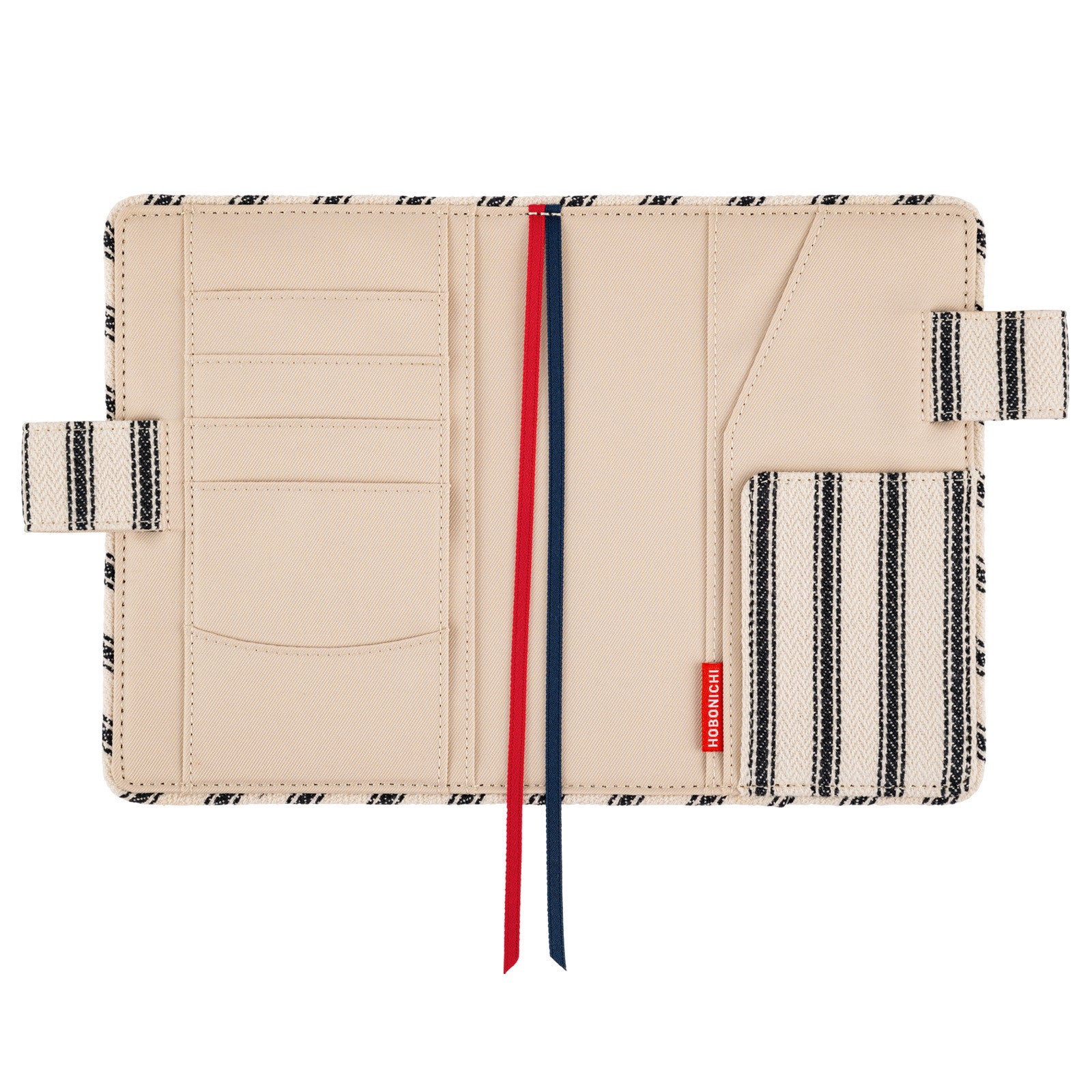 Okładka na kalendarz Hobonichi Techo A6 | Lined Fabric: Herringbone (Ivory x Black)