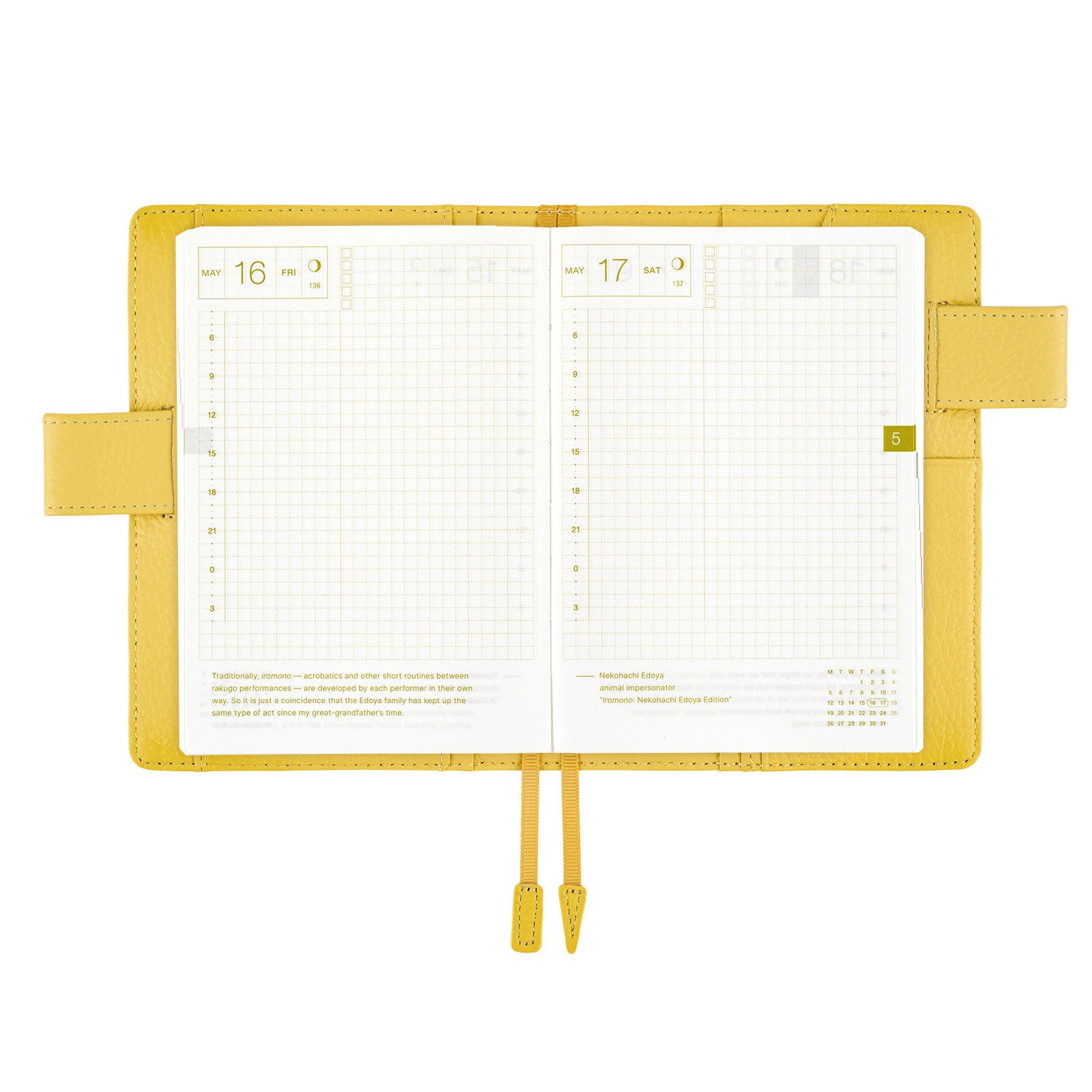 Okładka na kalendarz Hobonichi Techo A6 | Leather: Brilliant Yellow