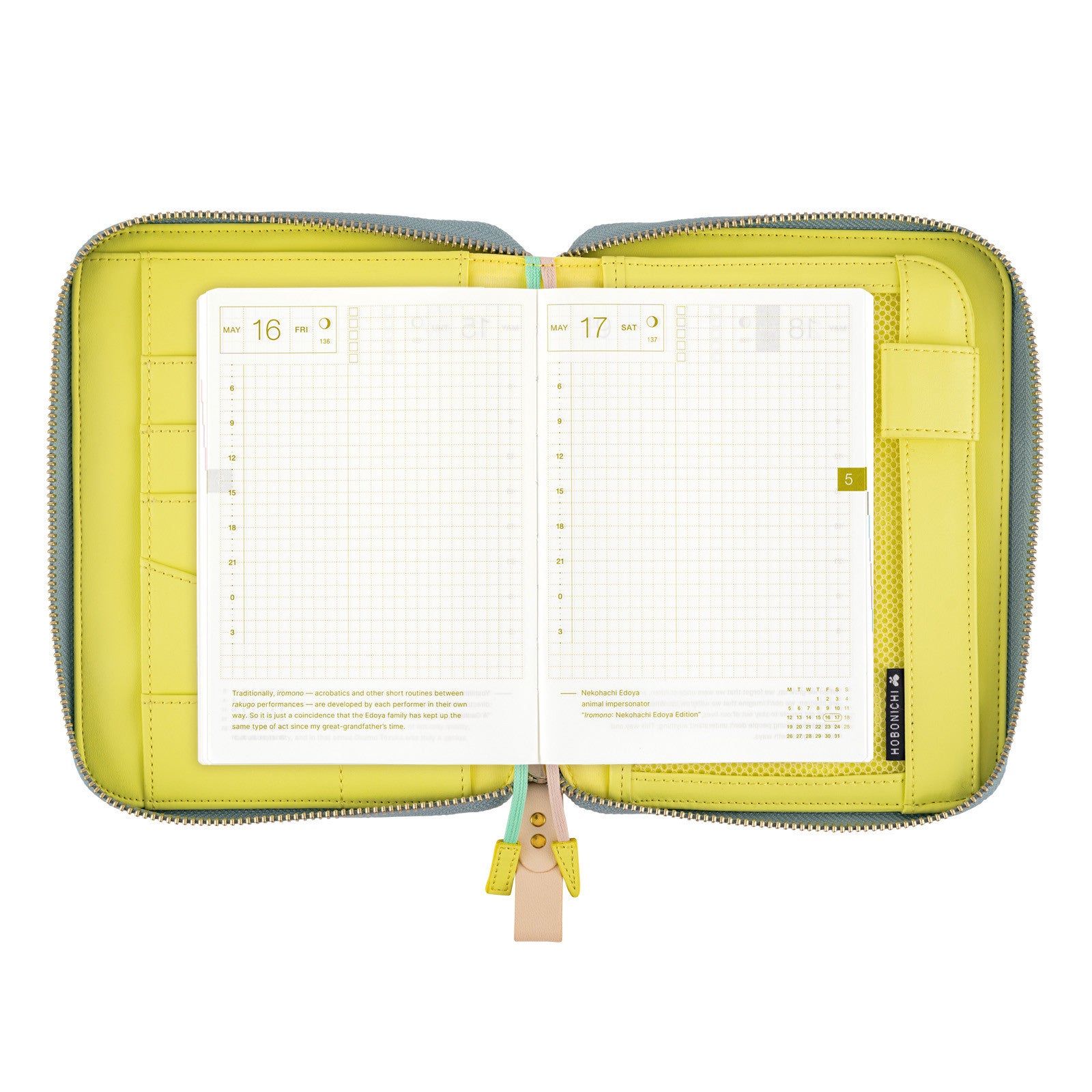 Okładka na kalendarz Hobonichi Techo A6 | minä perhonen: pomppia (Light Blue)