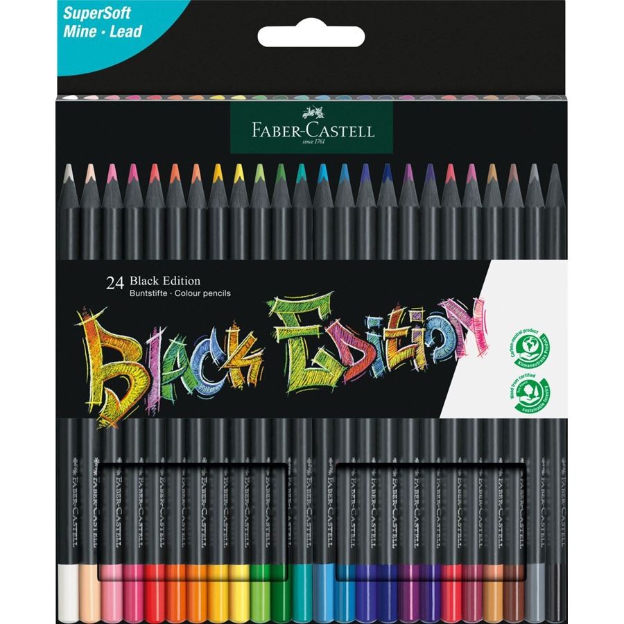 Kredki trójkątne Faber-Castell Black Edition | 24 kolory
