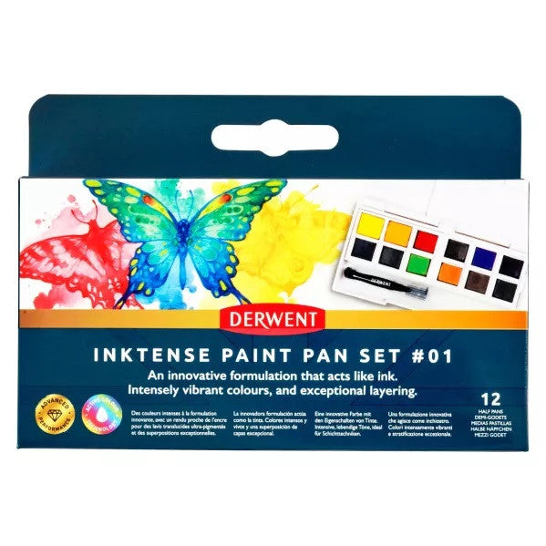 Zestaw farb Derwent Inktense Paint Pan Set | 12 kolorów
