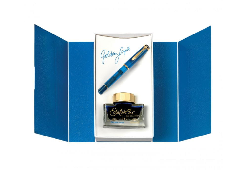 Zestaw Pelikan M200 Golden Lapis: Pióro Wieczne + Atrament | Edycja Specjalna 2024