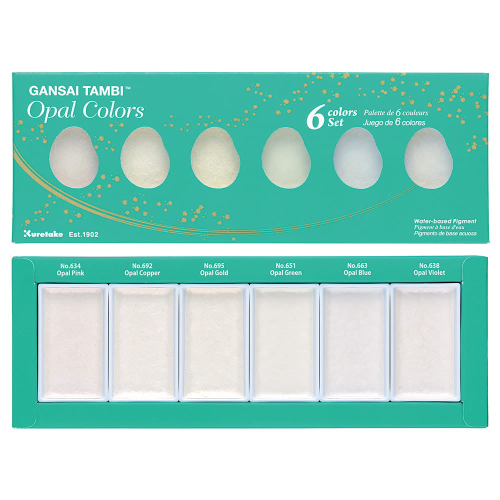 Farby akwarelowe Kuretake Gansai Tambi Opal Colors 6 sztuk