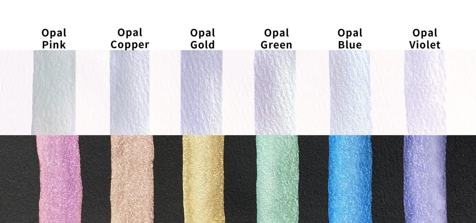 Farby akwarelowe Kuretake Gansai Tambi Opal Colors 6 sztuk