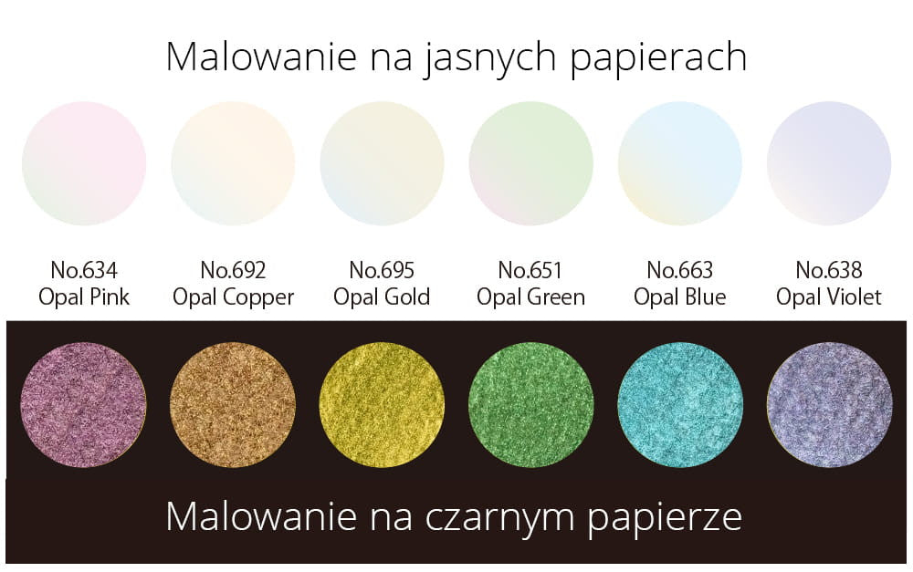 Farby akwarelowe Kuretake Gansai Tambi Opal Colors 6 sztuk