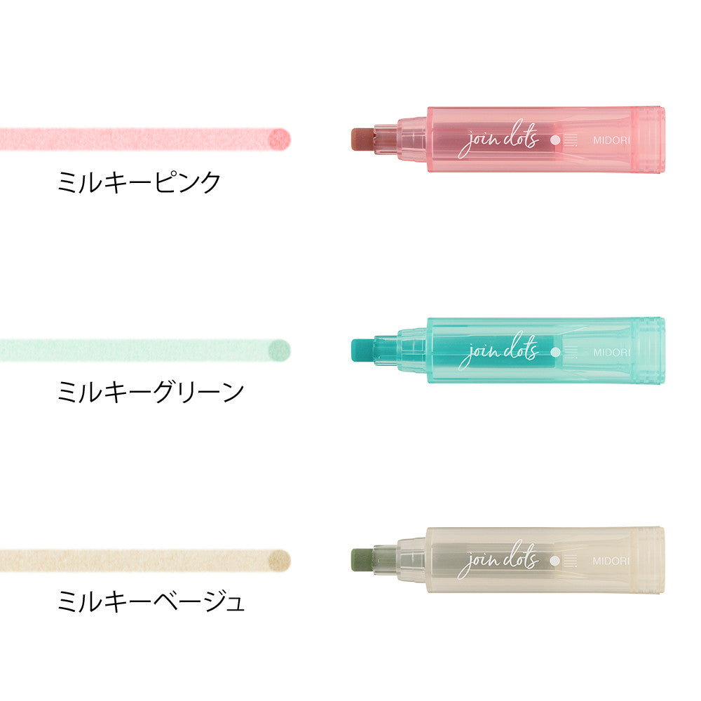 Zakreślacze Midori Connecting Pen Join Dots | Milky