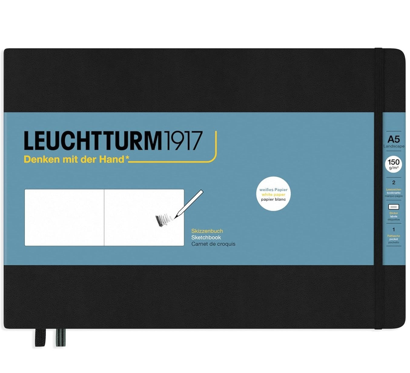 Szkicownik Leuchtturm1917 Poziomy A5 | Czarny