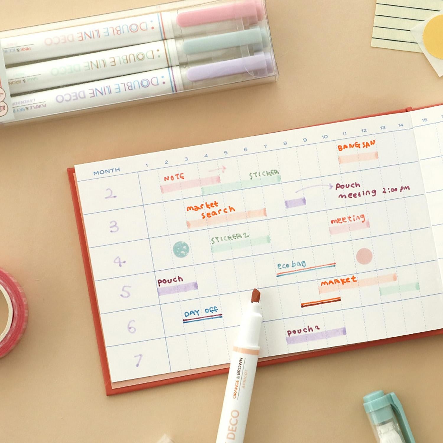 Zestaw długopisów ICONIC Double Line Deco Pen | Spring