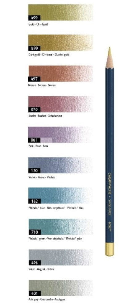 Metaliczne kredki Caran D'Ache Cosmic Blue 10 szt. | Edycja limitowana