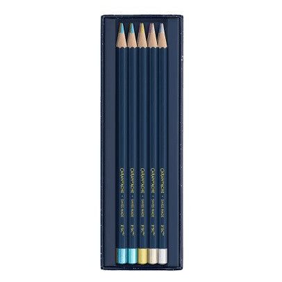 Metaliczne kredki Caran D'Ache Cosmic Blue 10 szt. | Edycja limitowana
