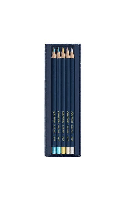 Metaliczne kredki Caran D'Ache Cosmic Blue 10 szt. | Edycja limitowana