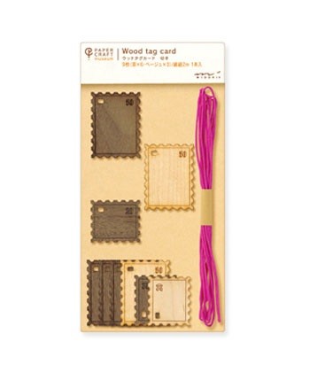 Etykietki prezentowe Midori PCM Wood Tag Card Znaczki