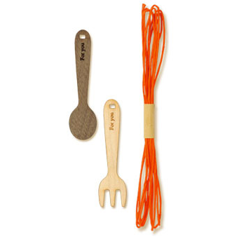 Etykietki prezentowe Midori PCM Wood Tag Card Sztućce