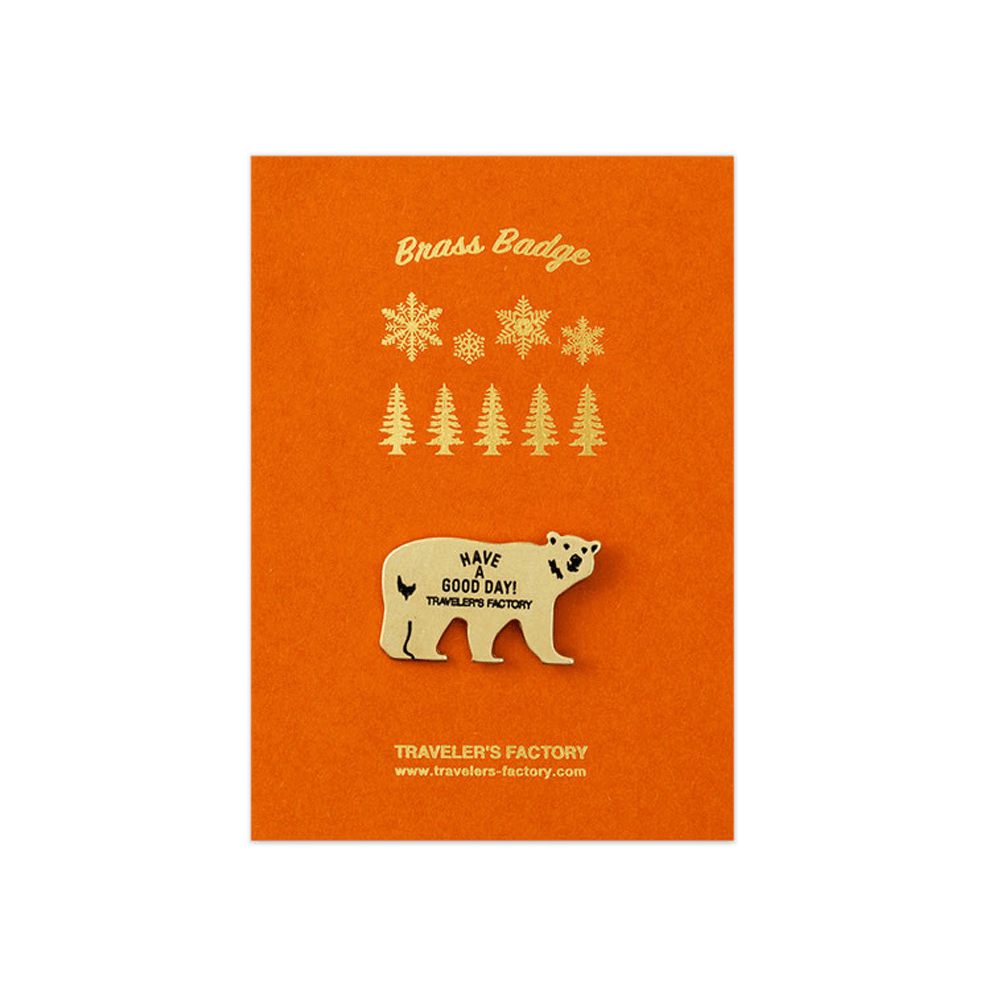 Mosiężna przypinka Traveler's Factory | Niedźwiedź