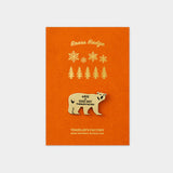 Mosiężna przypinka Traveler's Factory | Niedźwiedź