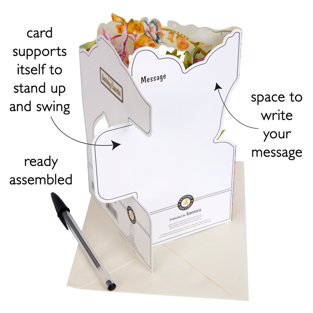 Kartka Okolicznościowa Santoro Swing Cards | Księżniczka na Huśtawce