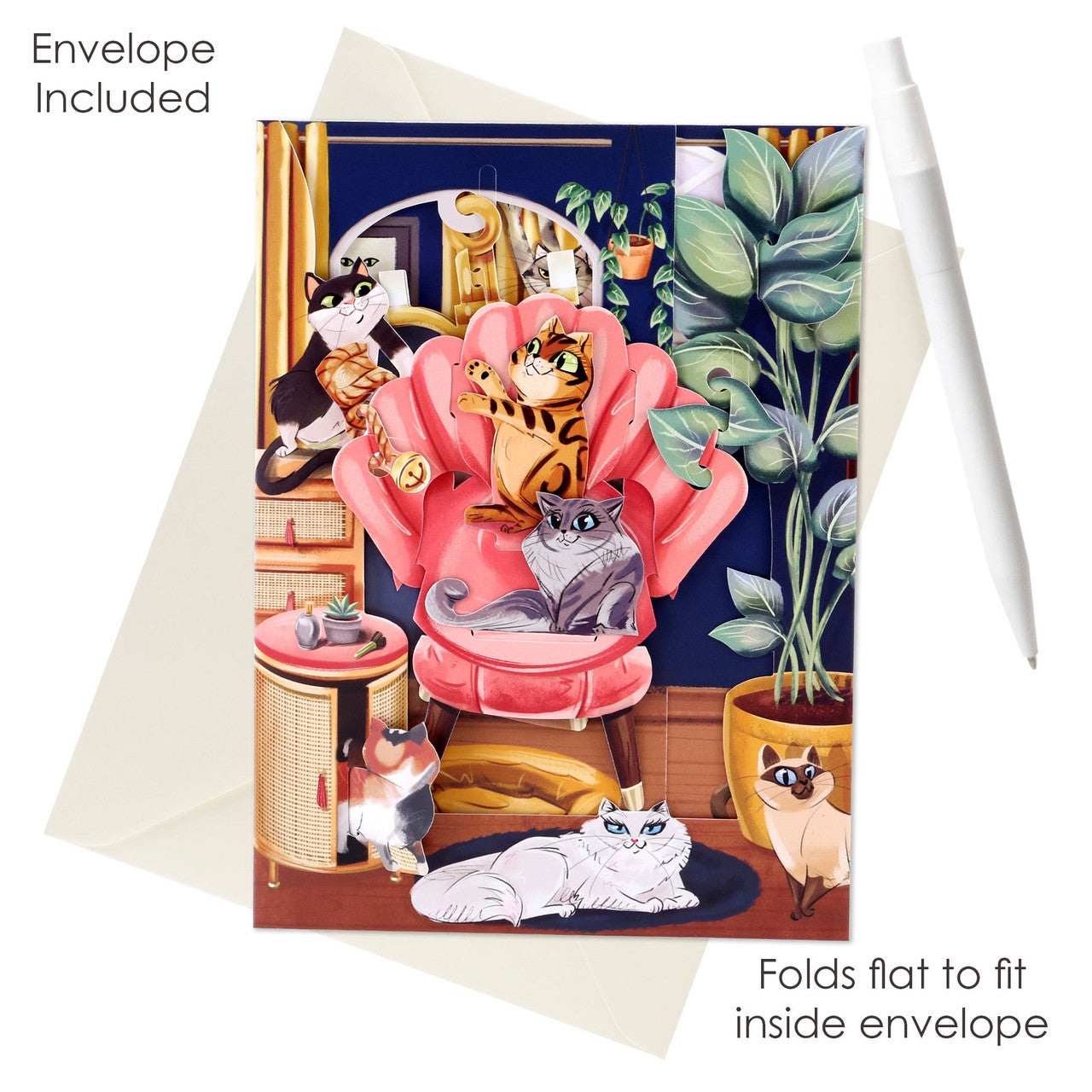 Kartka Okolicznościowa Santoro Swing Cards | Wylegujące się Koty