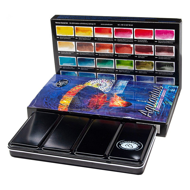 Zestaw akwareli w kostkach Aquarius 24 kolory | Andrzej Gosik