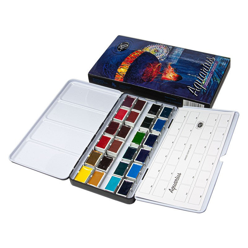 Zestaw akwareli w kostkach Aquarius 24 kolory | Andrzej Gosik