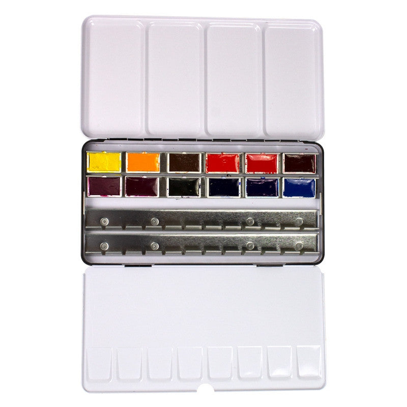 Zestaw akwareli w kostkach Aquarius Botanical 12 kolorów | Izabela Wolska-Kuśmider