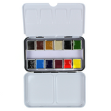 Zestaw akwareli w półkostkach Aquarius 12 kolorów | Urban Sketchers