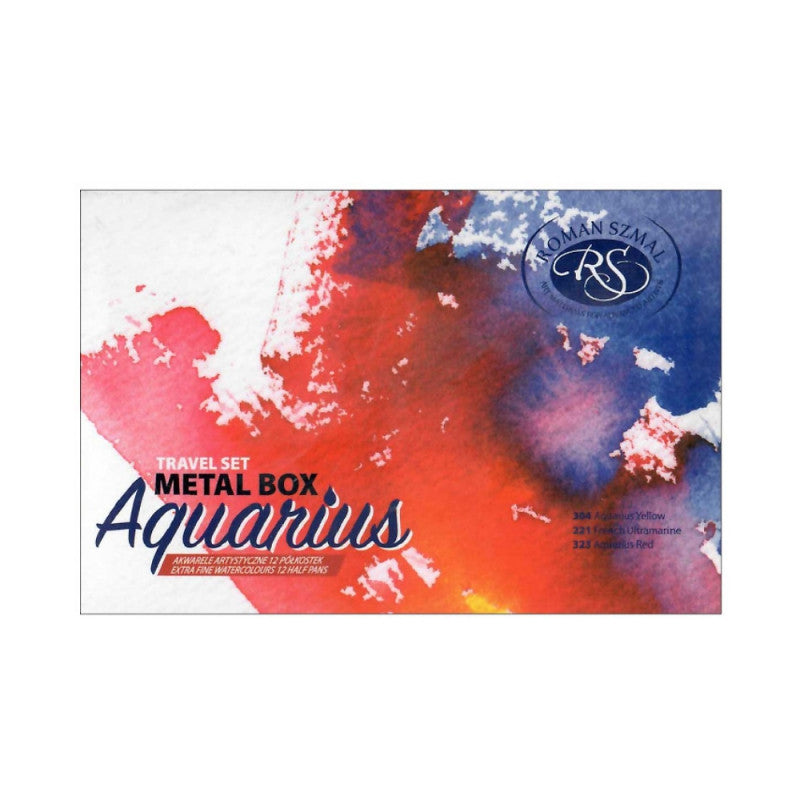 Zestaw akwareli w półkostkach Aquarius 12 kolorów | Travel Set