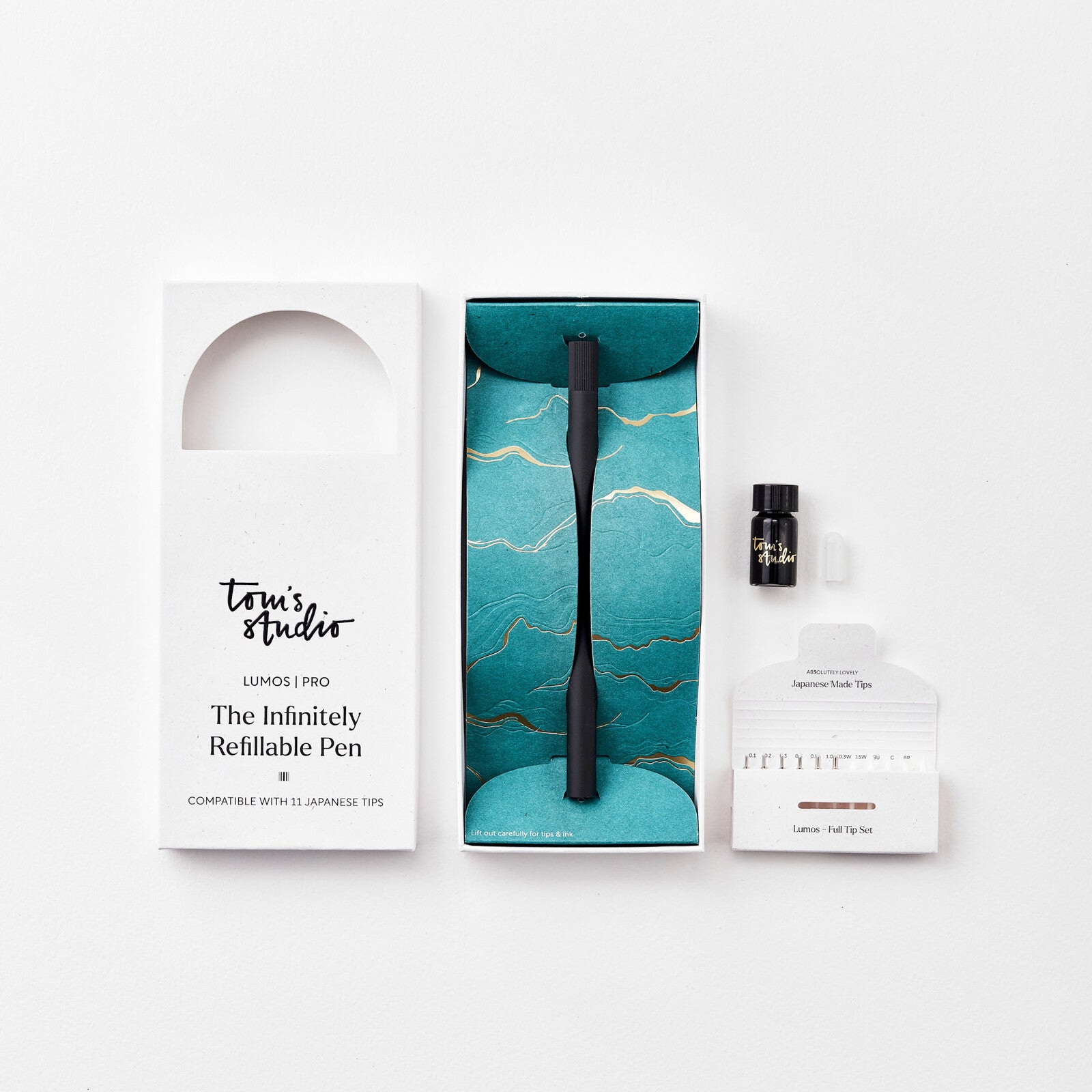 Cienkopis z wymiennymi końcówkami Tom's Studio Lumos Pro Single Tip | Matowy Czarny
