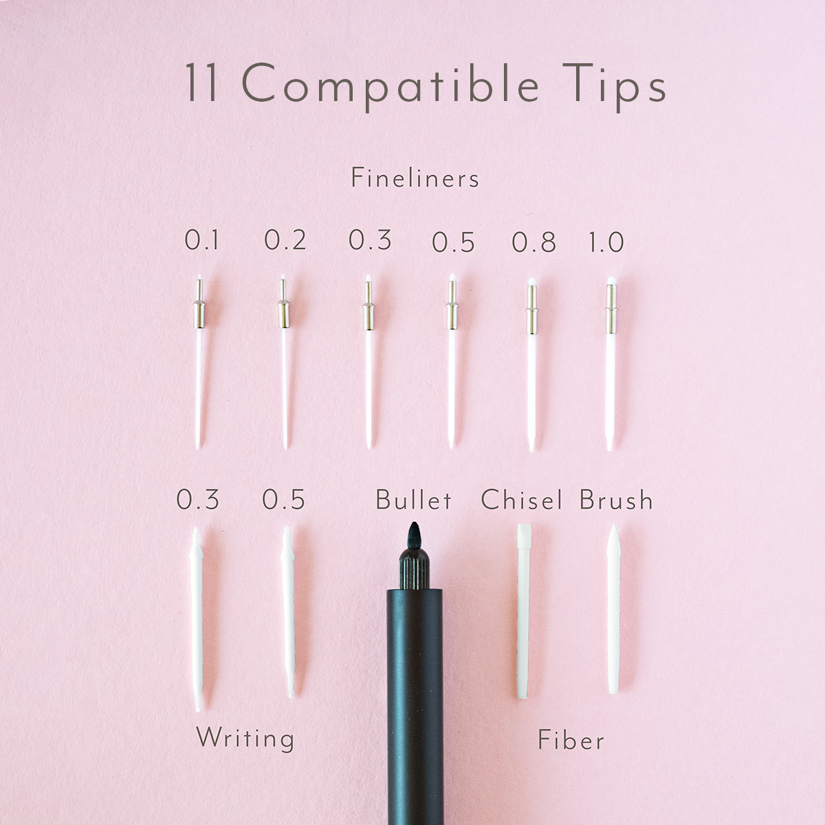 Zestaw 11 wymiennych końcówek Full Creative Tip Set do Tom's Studio Lumos