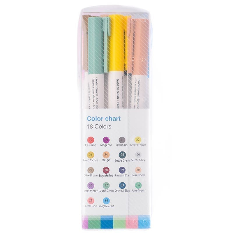 Zestaw japońskich brush penów Marvy Uchida | 18 kolorów
