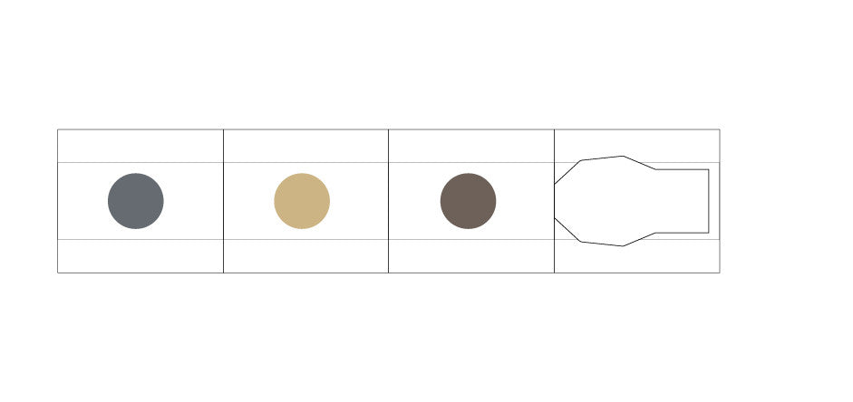 Zestaw tuszy do pieczątek w pisaku | Brązowy-Beżowy-Czarny