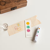 Zestaw tuszy do pieczątek w pisaku | Fioletowy-Zielony-Żółty