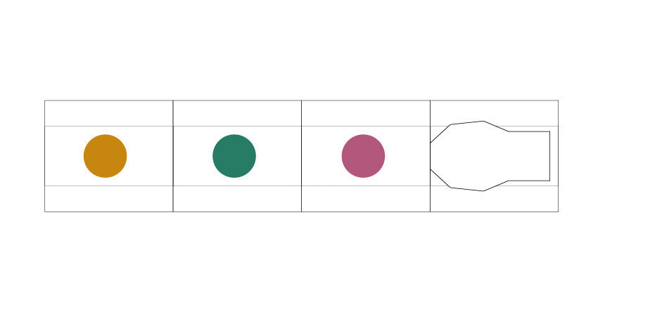 Zestaw tuszy do pieczątek w pisaku | Fioletowy-Zielony-Żółty