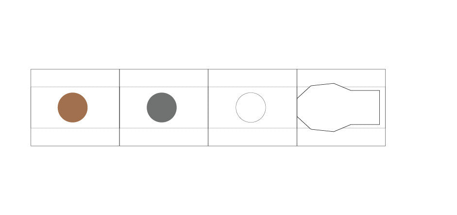 Zestaw tuszy do pieczątek w pisaku | Biały-Szary-Brązowy