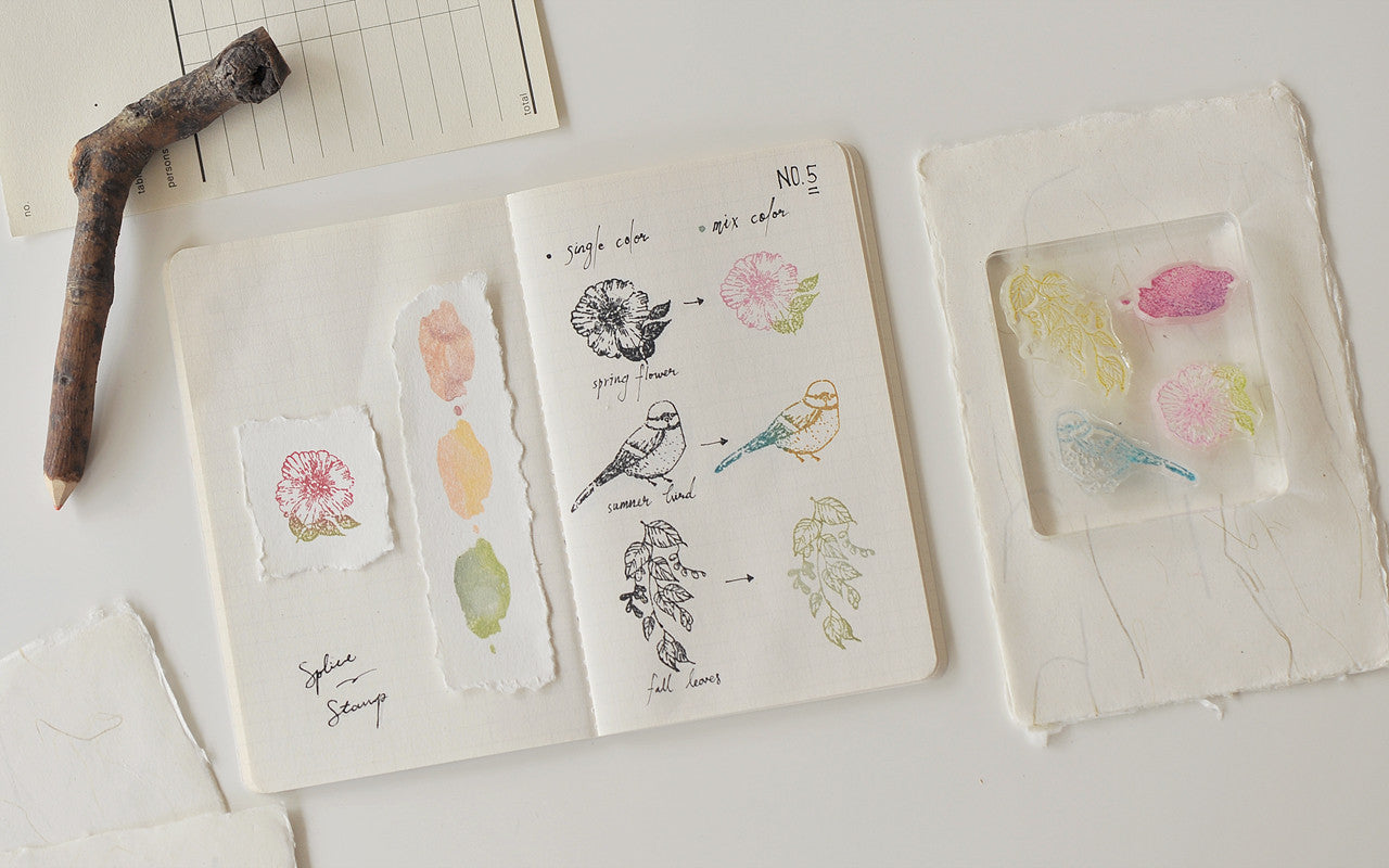 Zestaw stempli silikonowych Icon | Ptak i Kwiaty