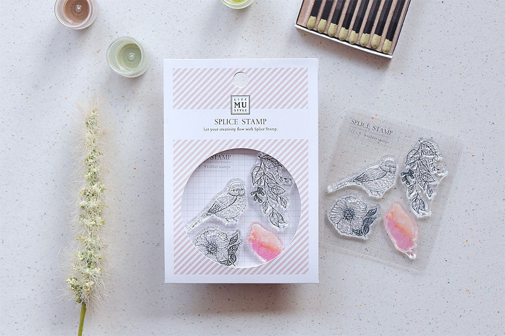 Zestaw stempli silikonowych Icon | Ptak i Kwiaty