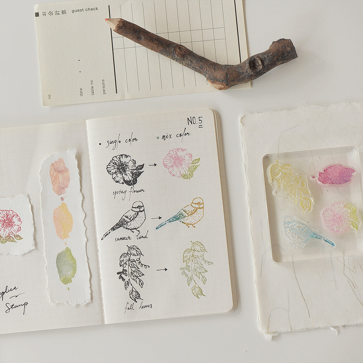 Zestaw stempli silikonowych Icon | Ptak i Kwiaty