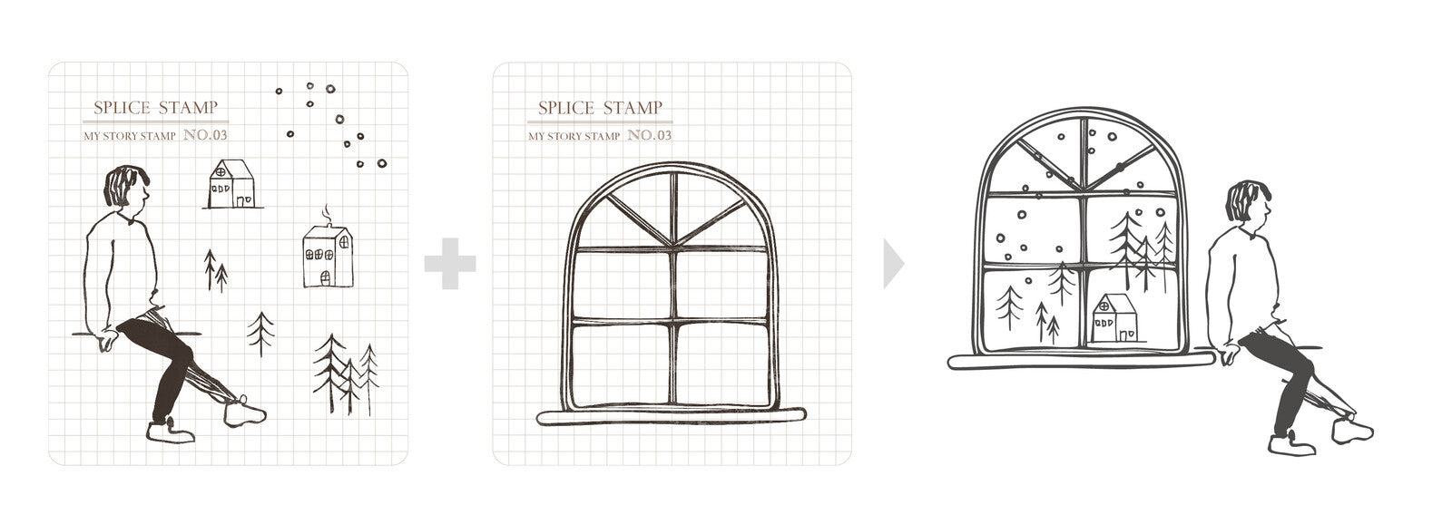 Zestaw stempli silikonowych Icon | Zimowy krajobraz