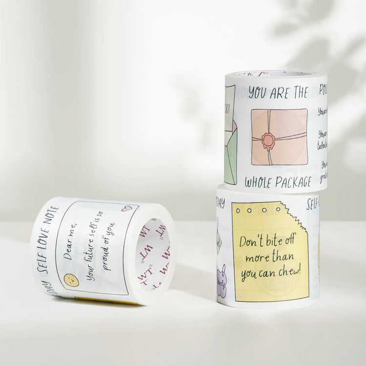 Zestaw naklejek w taśmie Washi | Kolorowe napisy doodle