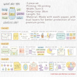 Zestaw naklejek w taśmie Washi | Kolorowe napisy doodle