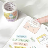 Zestaw naklejek w taśmie Washi | Kolorowe napisy doodle