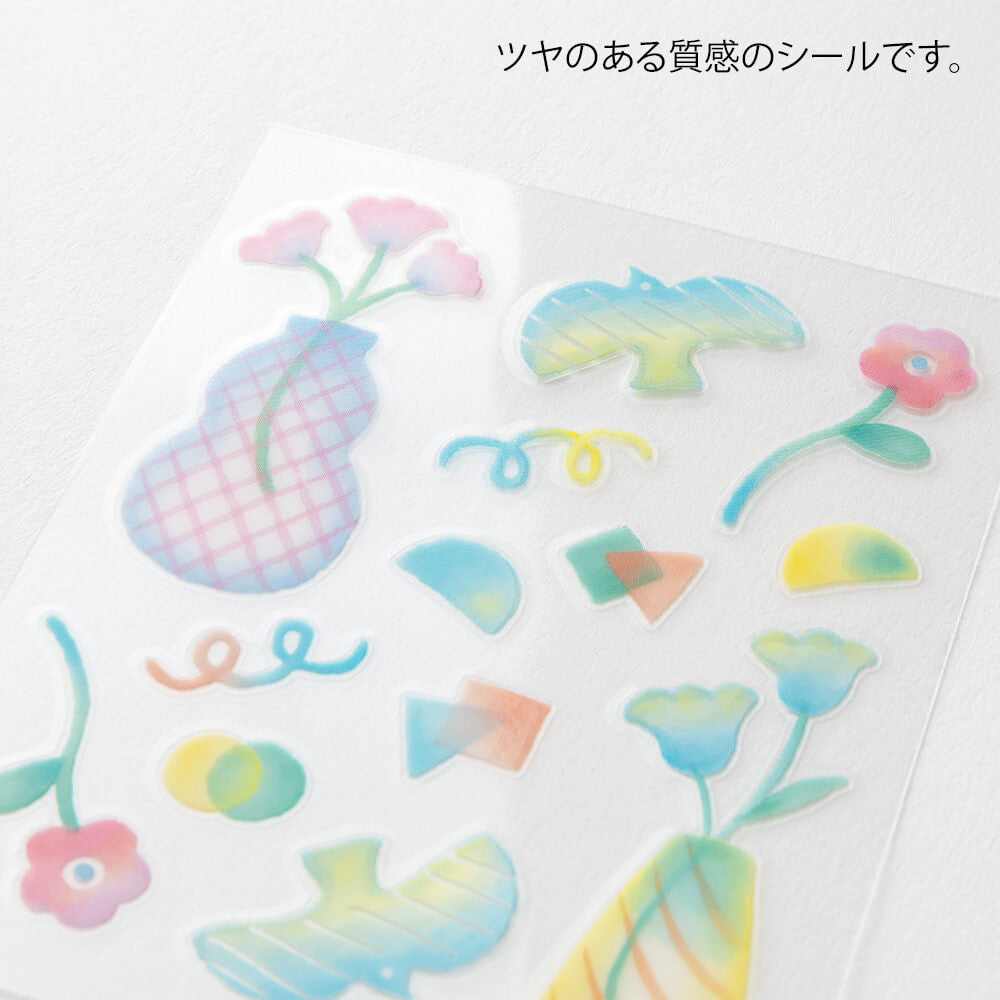 Dekoracyjne naklejki transferowe Midori | Kwiaty w wazonie