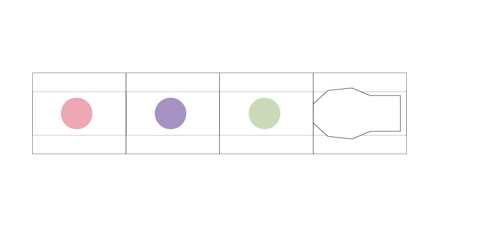 Zestaw tuszy do pieczątek w pisaku | Zielony-Fioletowy-Różowy