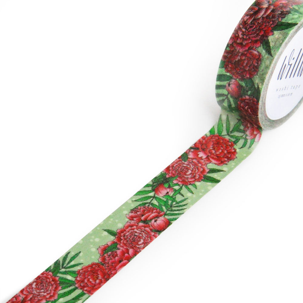 Taśma washi Willwa | Fale piwonii