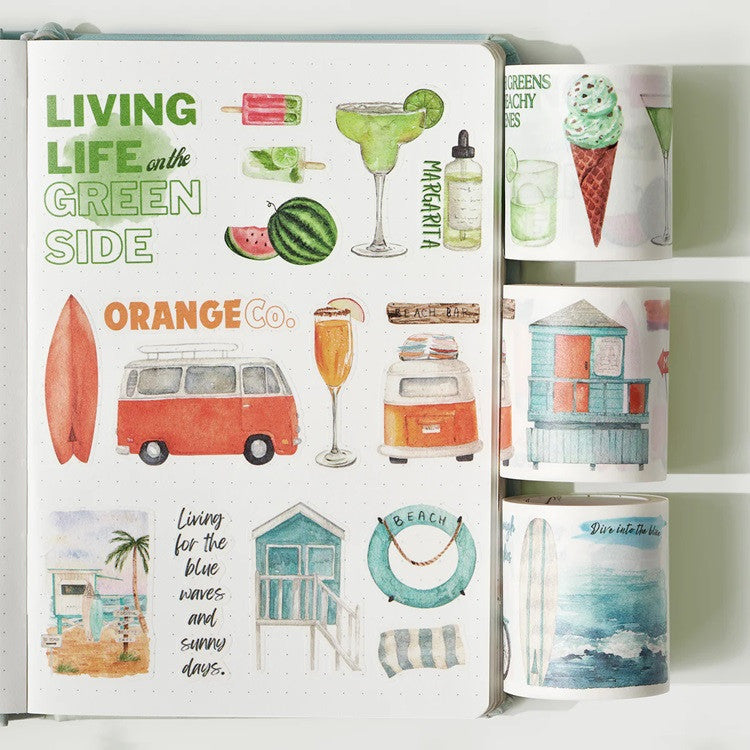 Zestaw naklejek w Taśmie Washi | Lato w pełni